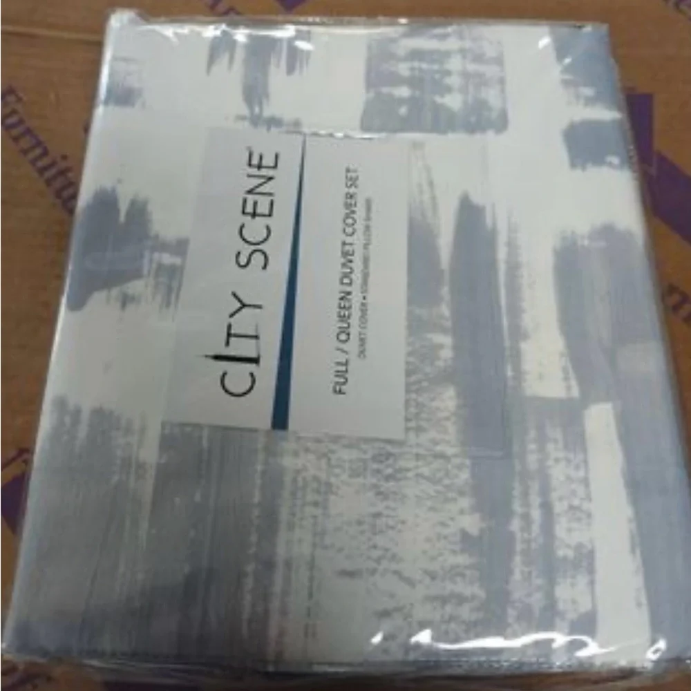 City Scene Aria Duvet Cover Set Reversible Queen 3 pc